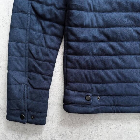 Dark Navy Puffer Lightweight Zip Up Jacket - Picture 3 of 3